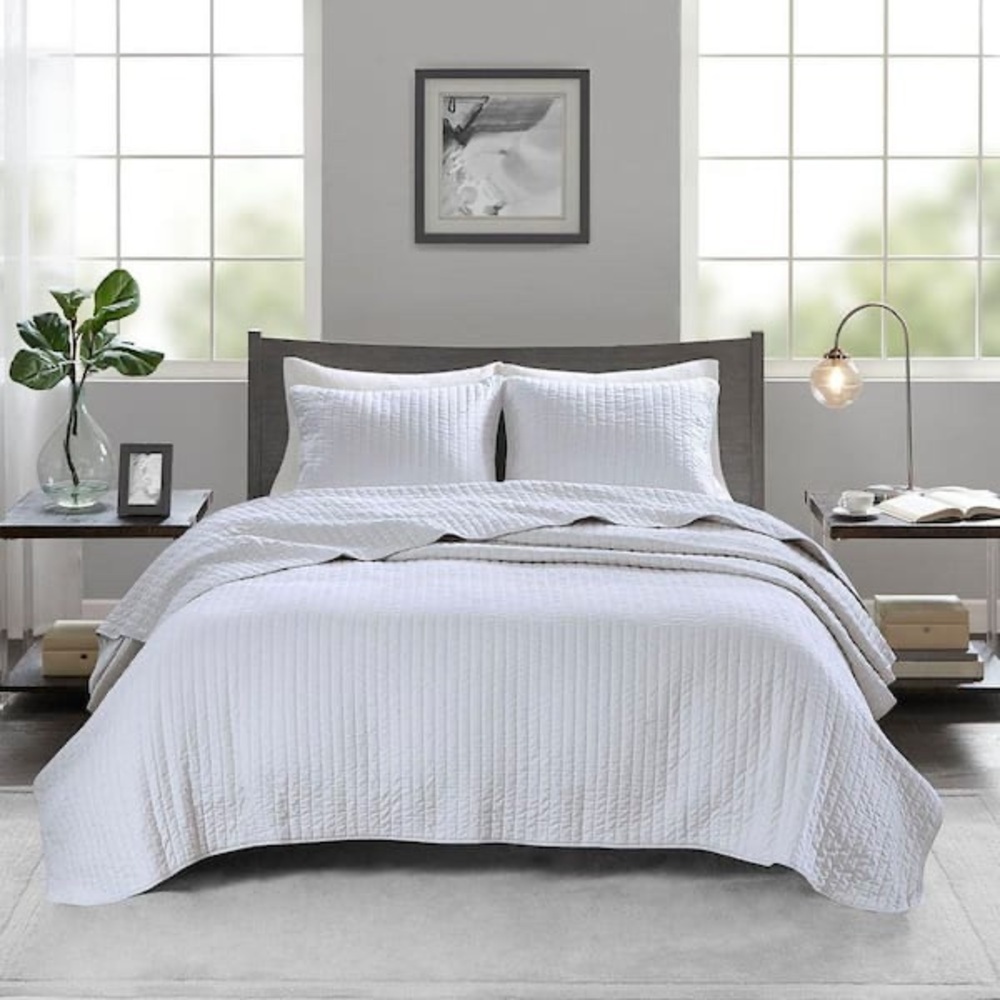 Madison Park White Jaxson Twin Quilt (1)